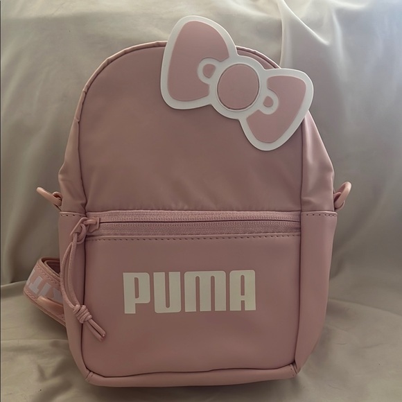 Puma Pink and White Hello Kitty Mini Backpack with Bow - Picture 1 of 12